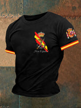 T-shirt à manches courtes imprimé drapeau Espagne pour homme